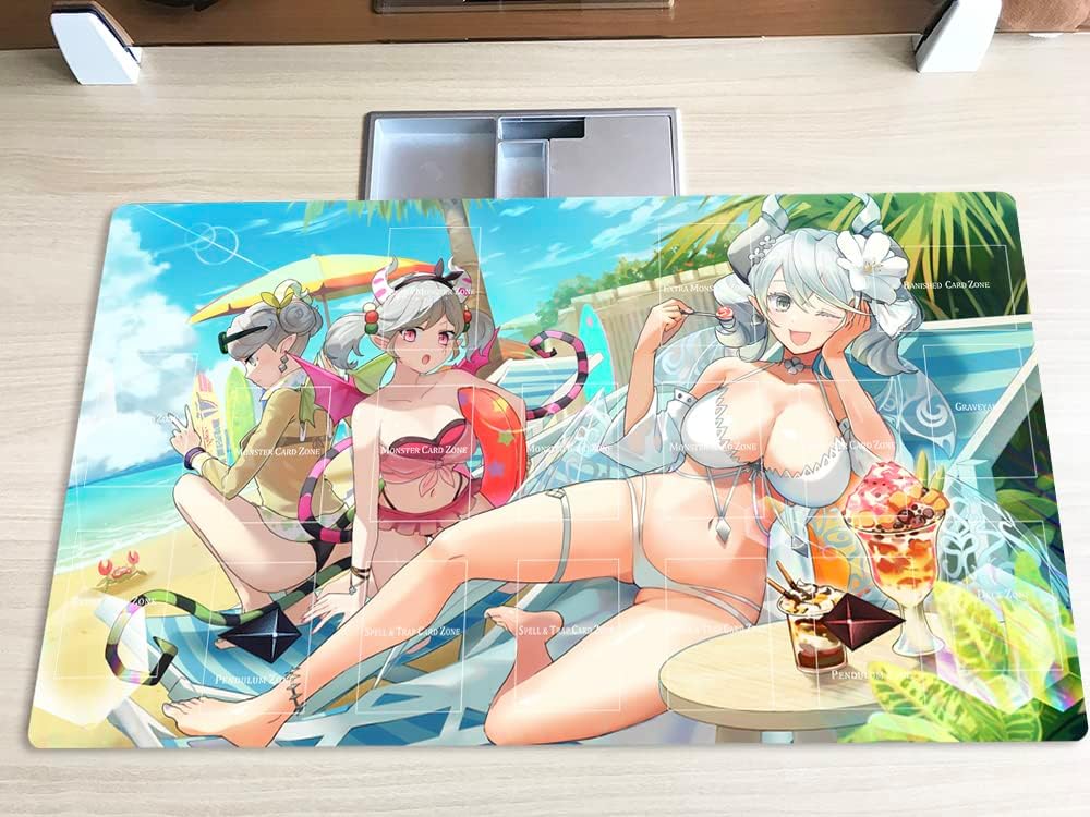 New Mlikemat Playmat Dark Magician Girl TCG CCG OCG Trading Card Game Mat with Zones + Free Bag (ZD014-227-A)