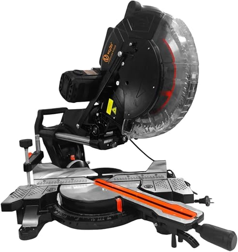 VOLTZ VZ-MS305 Miter Saw 2400W 12" Sliding Compound Miter Saw with Laser &amp; Corded Electric LED Light 3800 RPM 305mm Blade ...