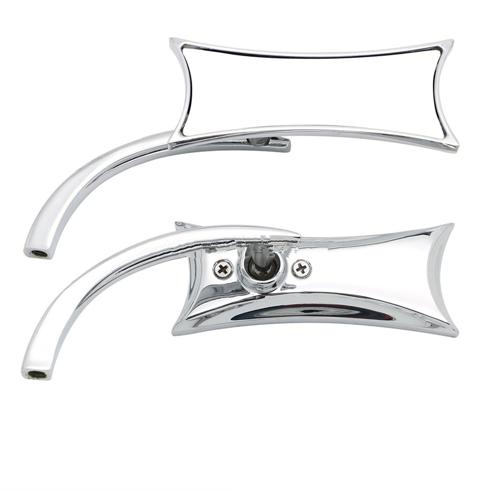 Espejos laterales de motocicleta con visión clara y carcasa de calavera cromada 10mm 4