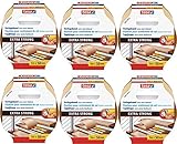 Leicht von Hand einreißbar 6er Packung tesa® doppelseitiges Verlegeband (Extra stark klebend, für alle Teppiche und PVC Beläge, Für Fußbodenheizung und feuchte Räume geeignet, 50mm x 5m)