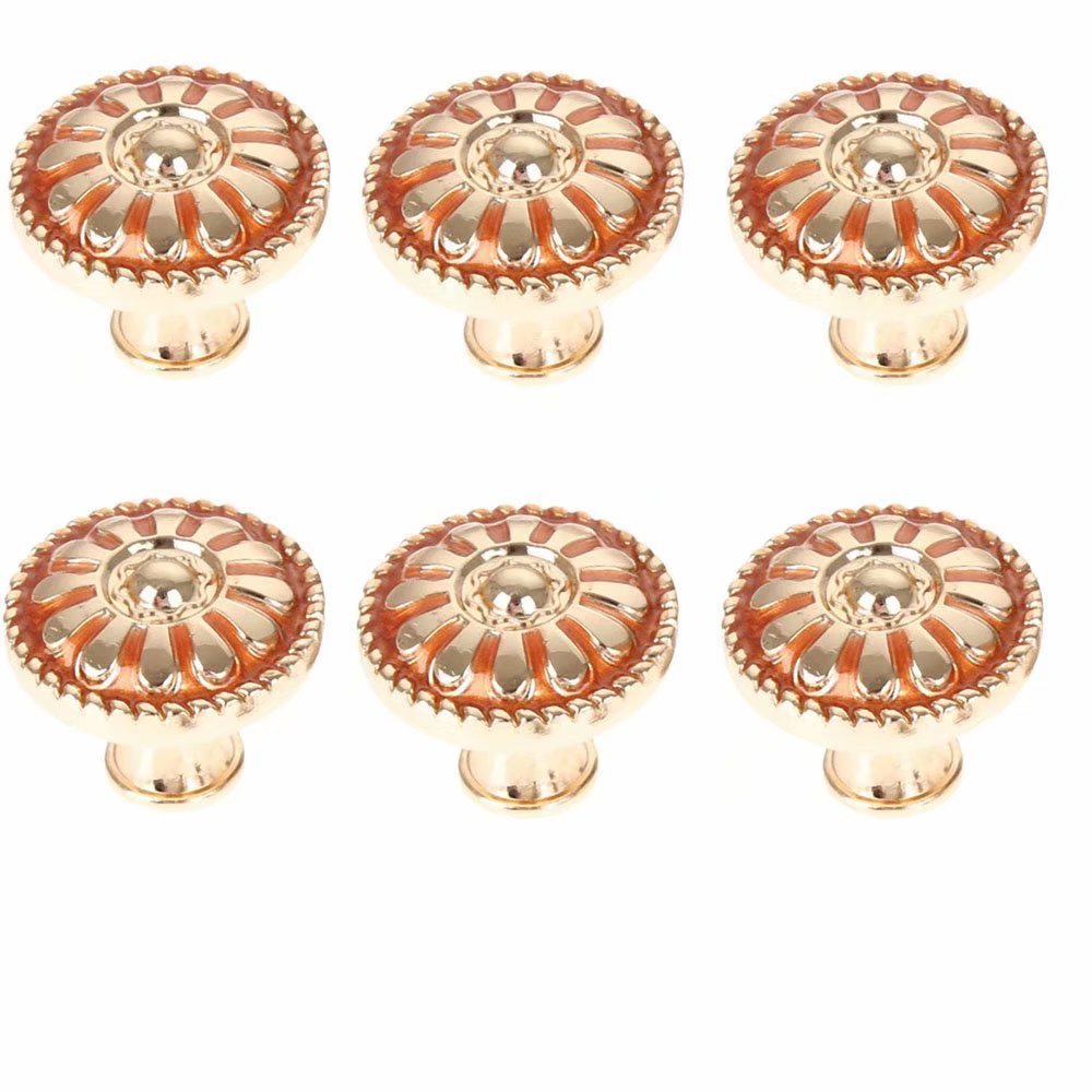 FirstDecor 6PCS Antique Door Knobs Vintage Round Wardrobe Knobs Drawer Pulls Cabinet Cupboard Dresser Handles Home Decoration
