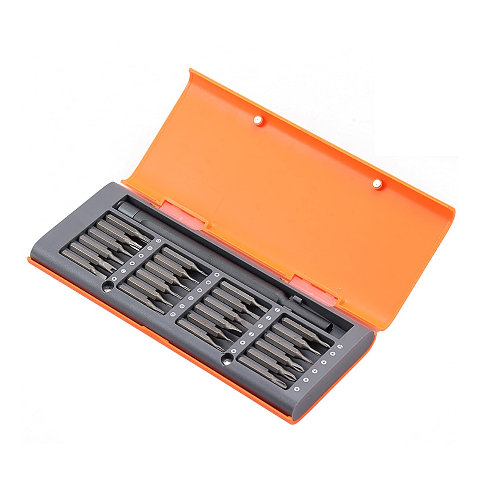 Set di cacciavite 24 in 1 Cacciavite Magnetico Bit Set Precision Phillips Torx Hex Cacciavite Hex Bits Riparazione Telefono PC Strumenti(Oranje)
