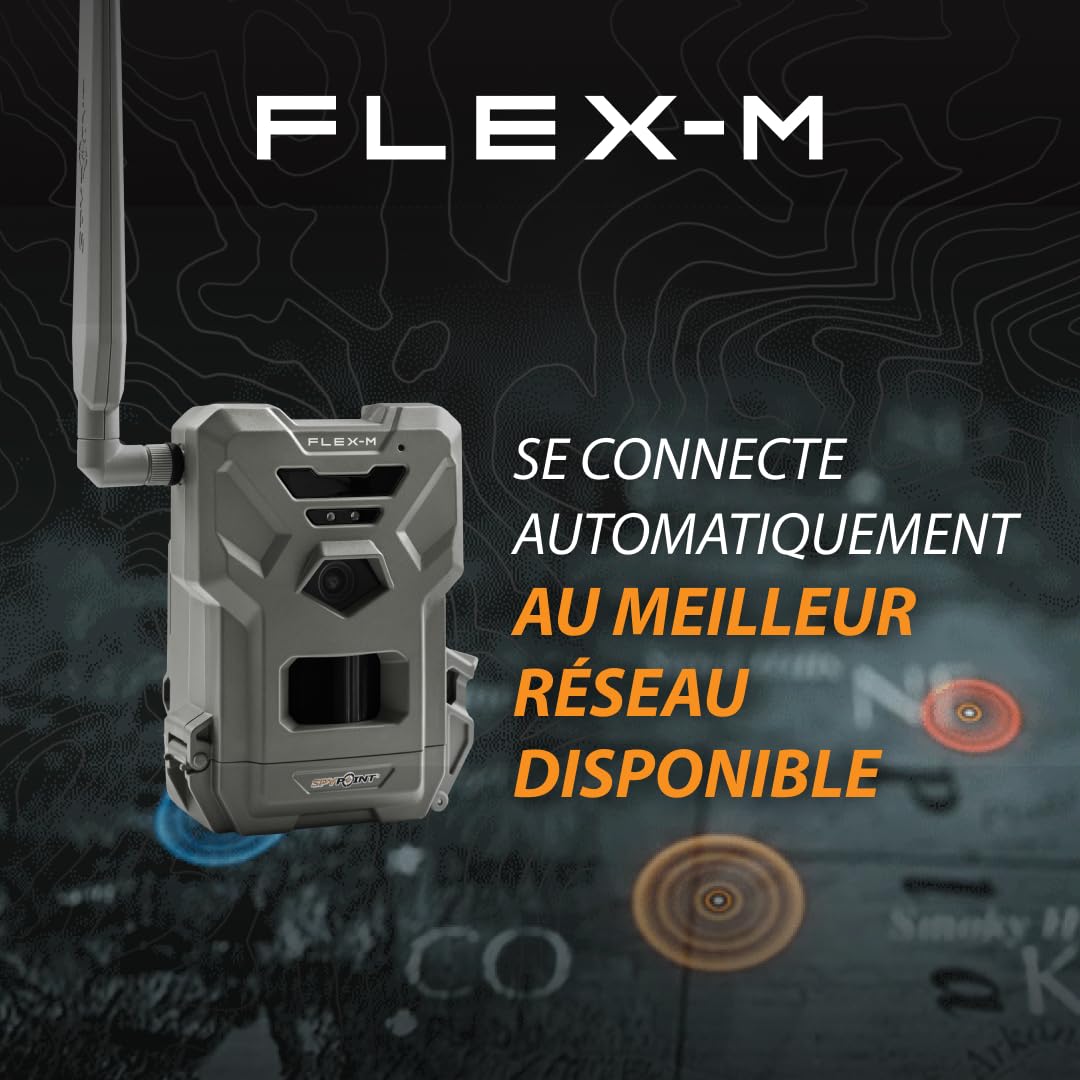 Spypoint Flex-M - Caméra de Surveillance cellulaire – Un Accessoire Indispensable pour Le repérage. sans Wi-FI, avec Vision Nocturne, détection de Mouvement, Photos 28 MP et vidéos 720p avec Son