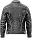 GOKTOG Men's American Fashion Vintage Western Style Distressed Real Lambskin Motorcycle Leather Trucker Jacket Men (US, Alpha, X-Large, Regular, Regular, Vintage Black Leather Jacket Men)