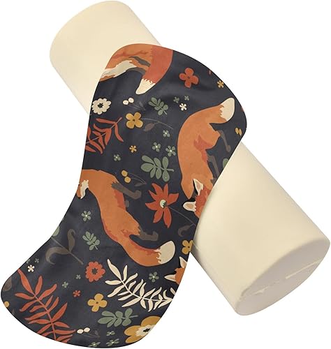 Miniatura 2 de FUGIDOG Almohada cervical de espuma viscoelástica para el dolor de cuello, almohada redonda de zorro con funda extraíble lavable, almohada de apoyo