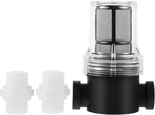 LIFKOME Filtro en Línea para Purificador de Agua Doméstico con Malla Fina de Acero Inoxidable 80 Mesh y 2 Conectores, Prefiltro Lavable para Garantizar Calidad Color Color Aleatorio