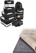 Veken 8 Set Packing Cubes, Veken Non Slip Cushioned Rug Pad Gripper 8 x 10 Ft