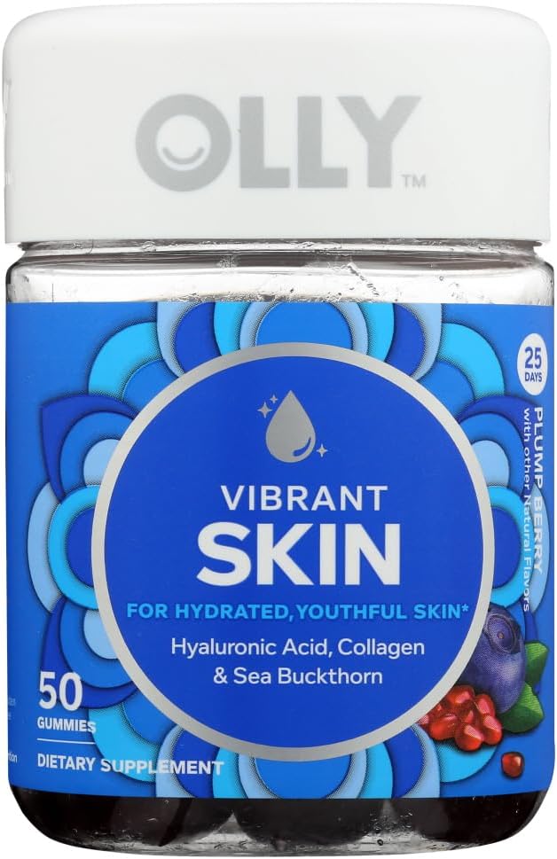 OLLYVibrant Skin Gummy Supplements, Extra Value, 2 Bottles, 50 Count each Bottle