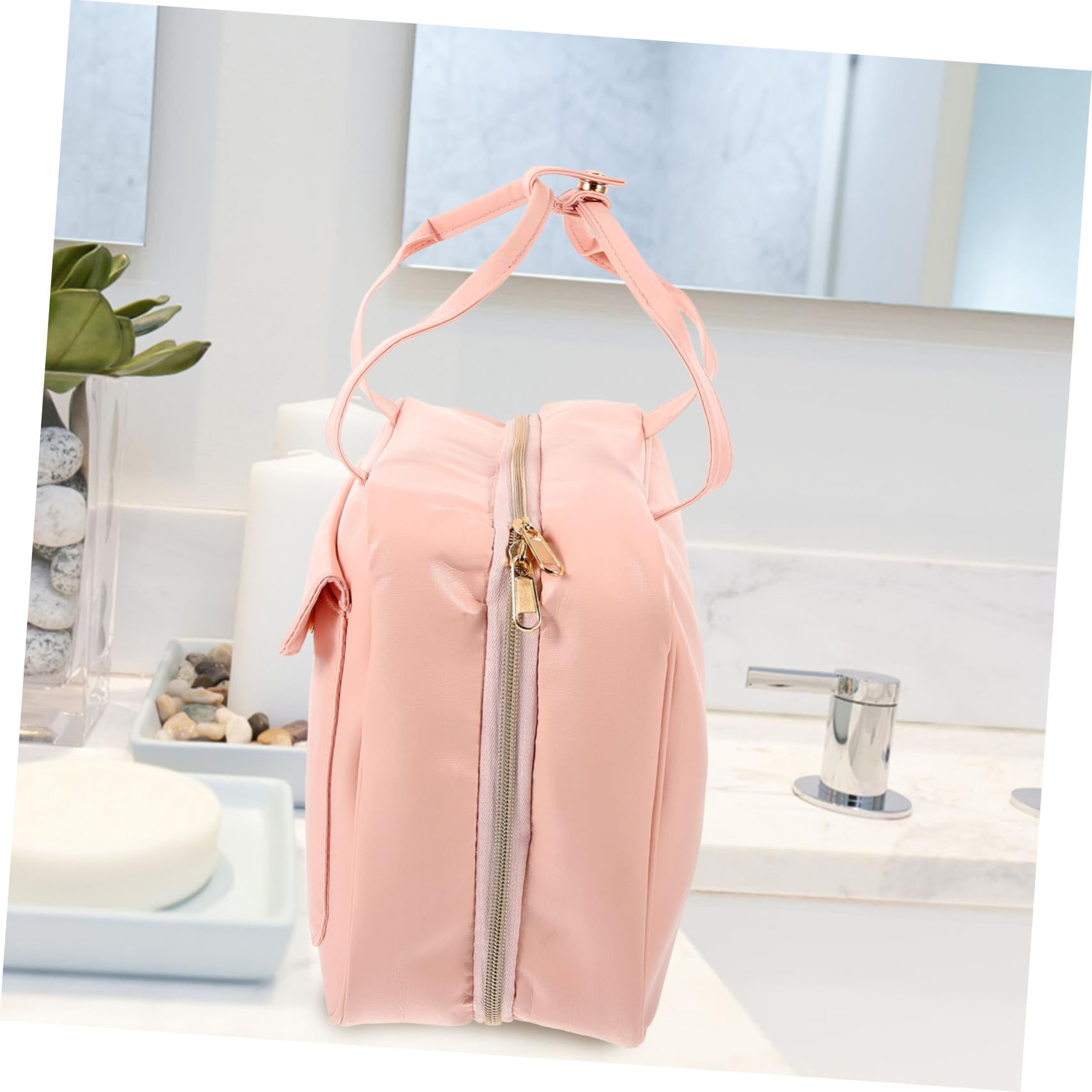 Borsa Per Cosmetici Donna in Similpelle Pu Organizer Da Viaggio Scomparti Multipli Tasche Per Articoli Da Toeletta Beauty Case Portatile Maniglia e Design Appeso Adatto Per Viaggi