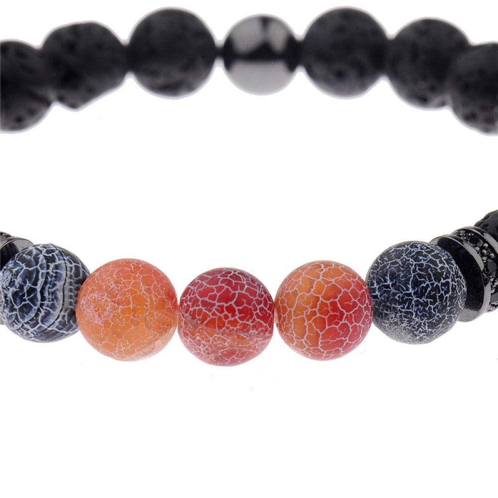 Steinarmband, Naturstein -Perlen -Armband -Modestudentin reines natürliches Lava Gestein Perlen Armband DIY Juwelpa Personalisierte Kleidung Accessoires Schmuck Schmuck