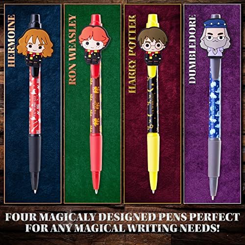 Harry Potter Pen, 4 Pack Novelty Pens, Stationery Sets for Kids