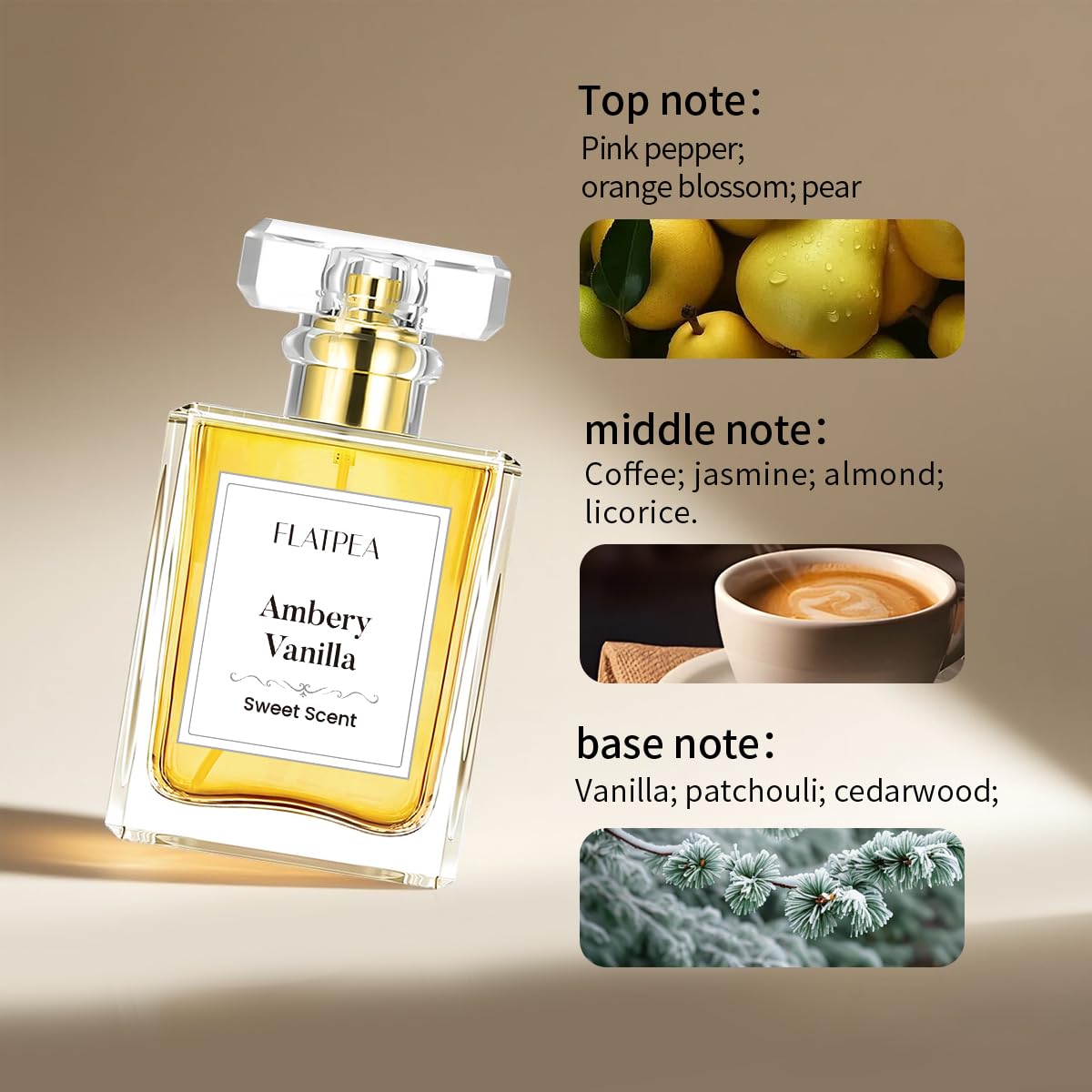 Ambery Vanilla Perfume Spray for Women – 1.7FL.OZ Sweet Floral Scent with Jasmine & Sandalwood | Long-Lasting, Alcohol-Free Fragrance