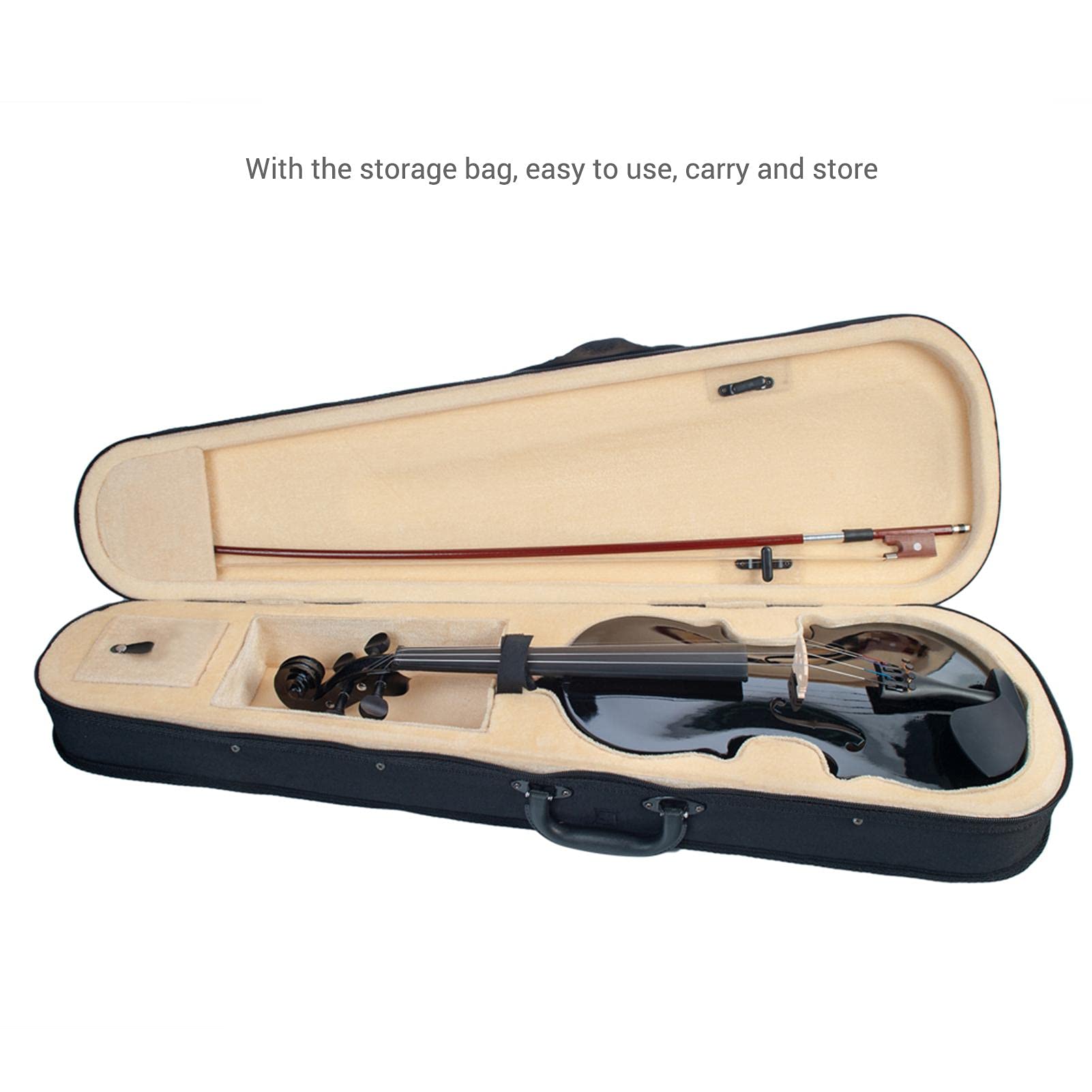 4/4 3/4 1/2 1/4 1/8 Set violino acustico fatto a mano in lega di tiglio e materiale in legno brasiliano con custodia per arco per bambini studenti 18