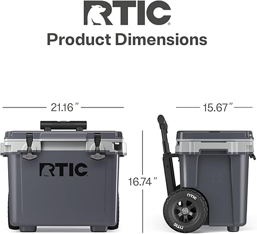 Miniatura 4 de RTIC Hielera ultraligera de 22 cuartos de galón con asa, caja de hielo portátil con aislamiento duro para playa, bebidas, bebidas, campamento,