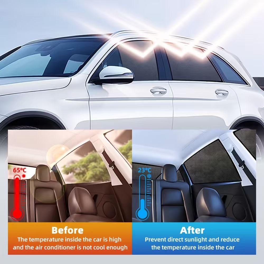 KUNKGIC Lot de 2 pare-soleil arrière pour Skoda Octavia 2021-2025 Protection solaire Bloque les rayons UV