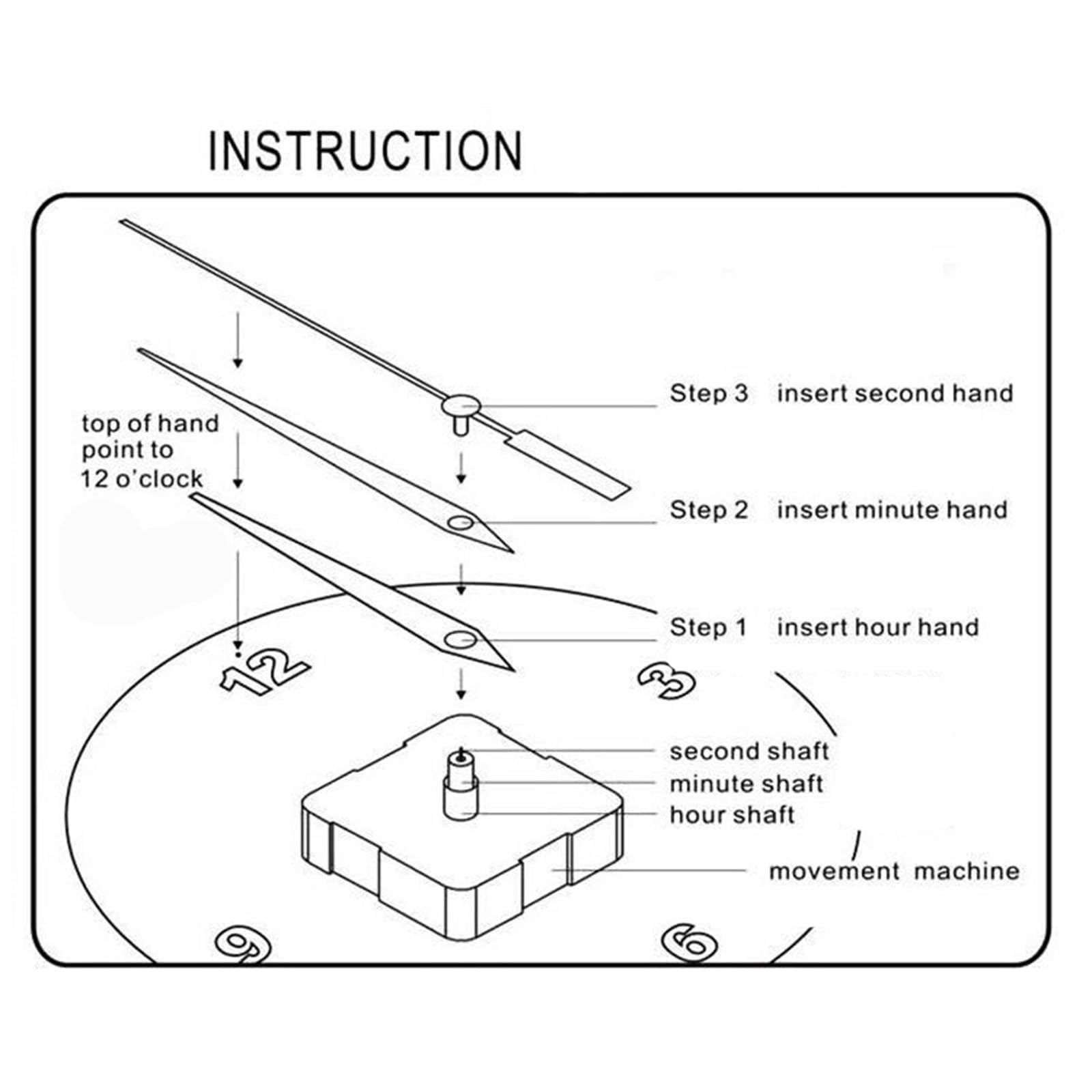 Pendel-Uhrwerk-Mechanismus, Quarz-Uhrwerk-Kits, Ersatz-Langwellen-Reparaturzubehör, inklusive Zeiger-Kits