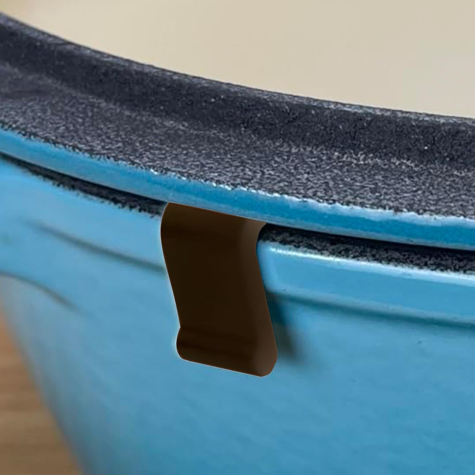 8 pezzi clip di protezione per coperchio del forno – clip di protezione flessibile per coperchio del forno olandese, clip di protezione per pentole in silicone alimentare, clip di protezione per