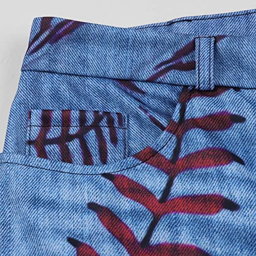 Duowei High Waist Dress Leggings For Women Women's Long Multiple Choice Printed Casual Pants Women Casual Figure Flattering Red #TOP6