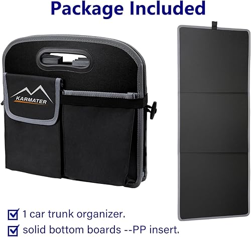 Miniatura 4 de M KARMATER Organizador de maletero de automóvil, lavable a máquina, materiales de polipropileno con 3 compartimentos, almacenamiento de automóvil,
