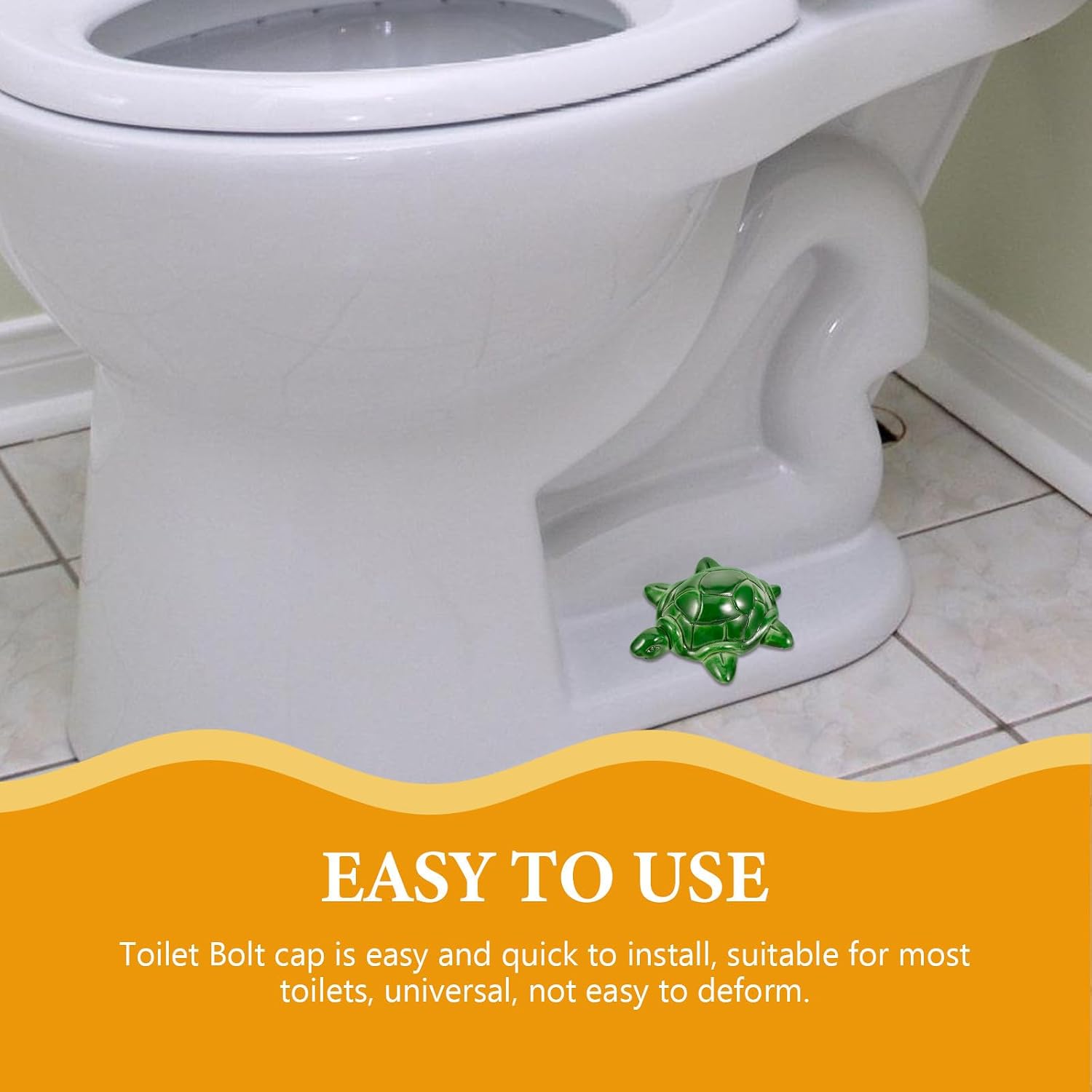 Outanaya Toilet Bolt Covers Decorative Turtle Shape Push-On Toilet Bowl Bolt Caps Replacement Bathroom Floor Mounting Parts Accessories
