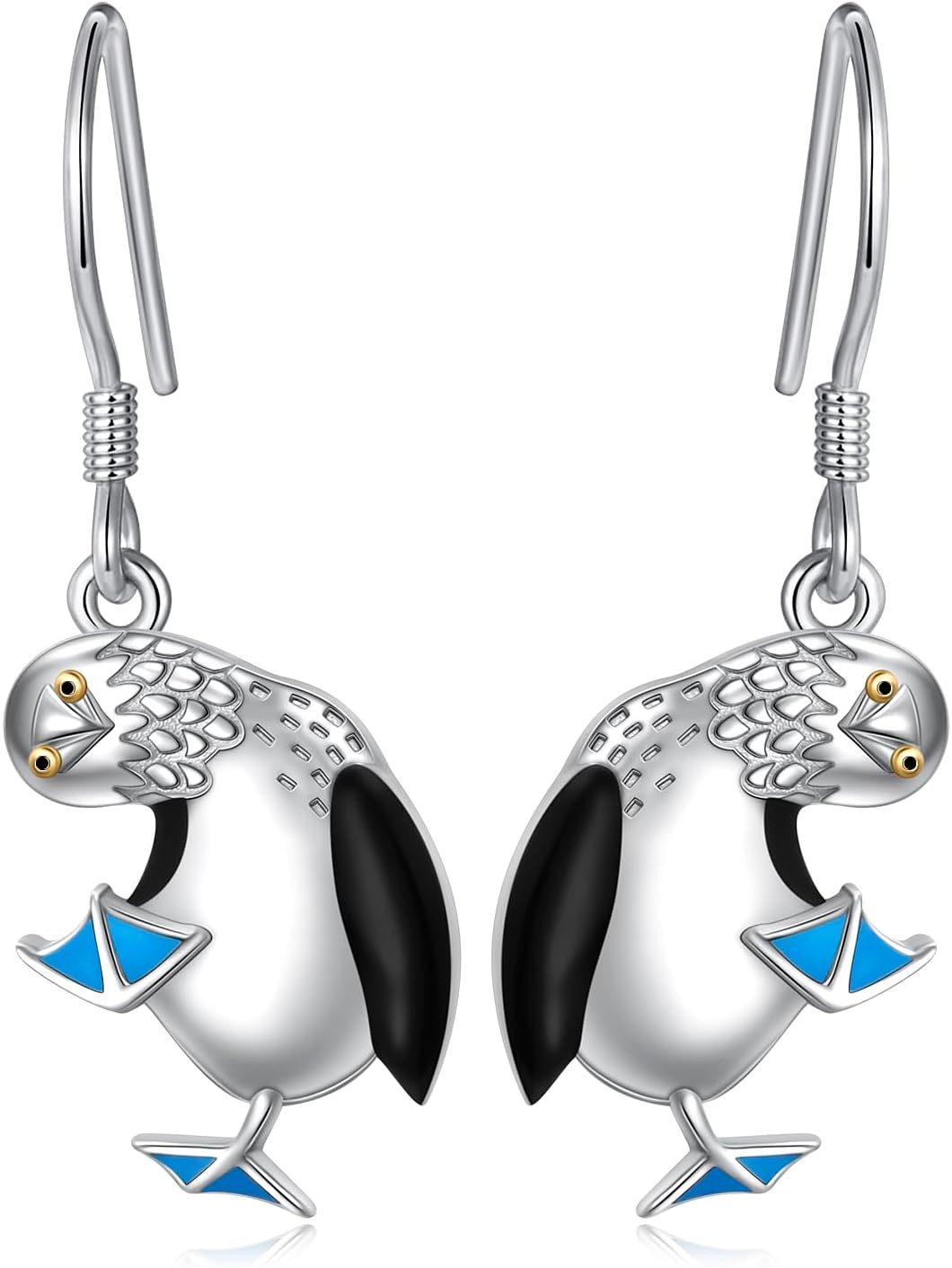 Alphm 925 Sterling Silver Bird Earrings for Women Puffins Earrings Blue Footed Booby Earrings Cute Bird Jewelry for Daughter Sister