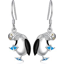 S925 Sterling Silver Bird Earrings for Women Puffins Toucan Pelican Seagull Blue Footed Booby Earrings Cute Bird Jewelry