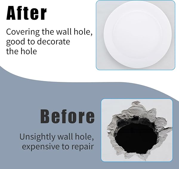 BLPRKOT 2 Pezzi Copertura per Fori da Parete, Copri Buco Muro, Copri Foro Muro, Copertura Decorativa, Prese d'Aria Protettive, Materiale Plastico PP, Bianco, Per Condizionatore e Tubi(70 mm) - 4