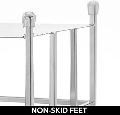 Miniatura 5 de mDesign Soporte de torre de reserva de papel higiénico de metal, 3 rollos de papel higiénico jumbo para almacenamiento de rollos de papel higiénico