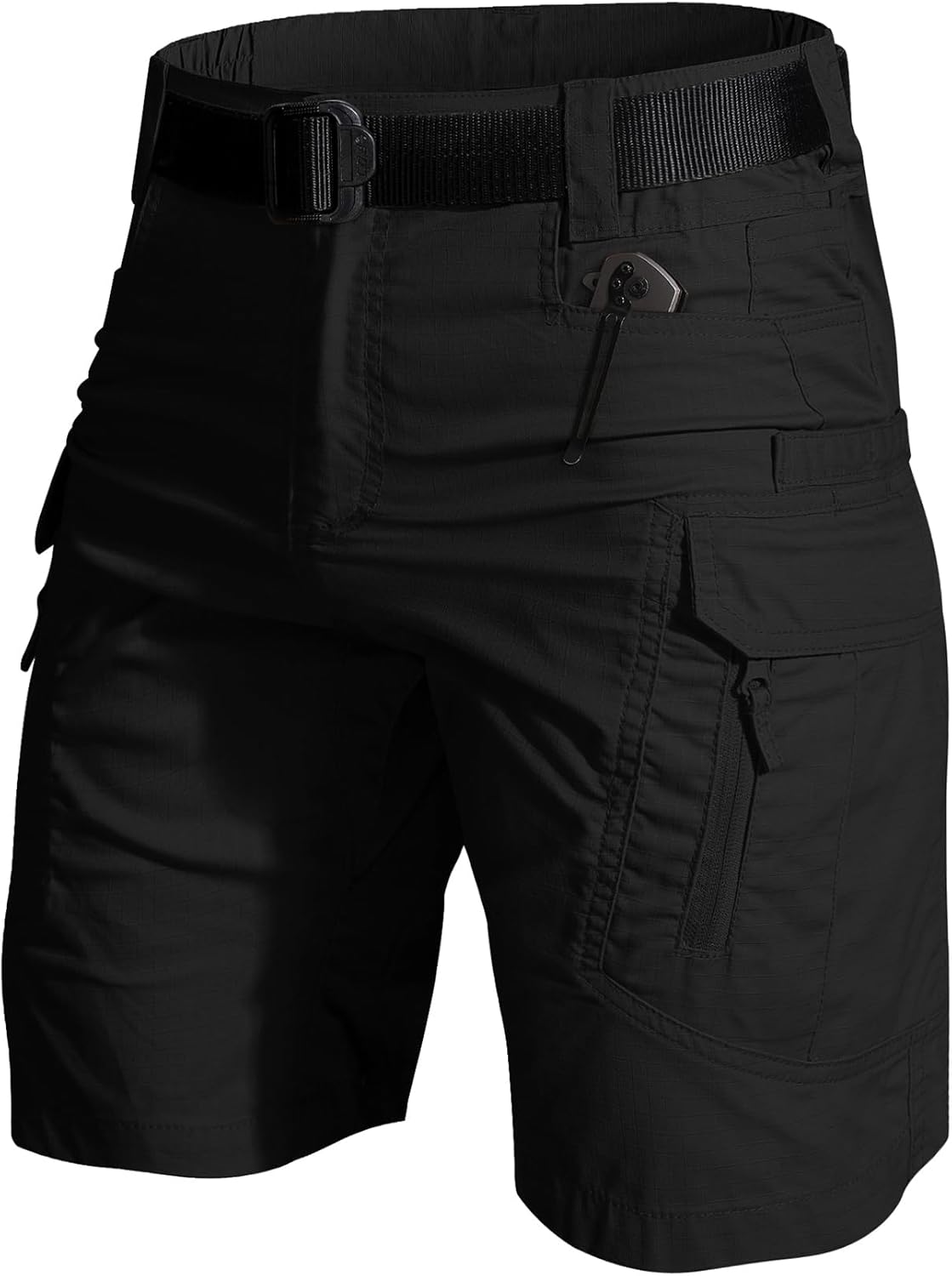 Mens Hiking Cargo Shorts, Quick Dry Tactical Shorts for Fishing Safari, Lightweight Waterproof Short(No Belt)