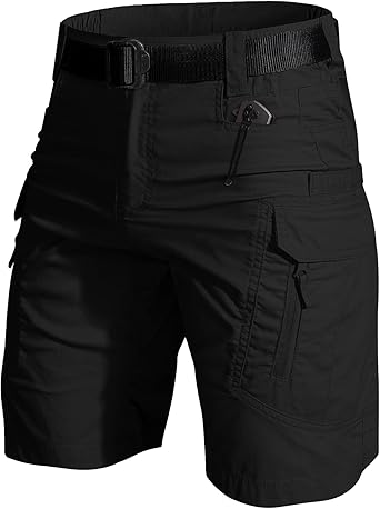 Mens Hiking Cargo Shorts, Quick Dry Tactical Shorts for Fishing Safari, Lightweight Waterproof ShortNo Belt