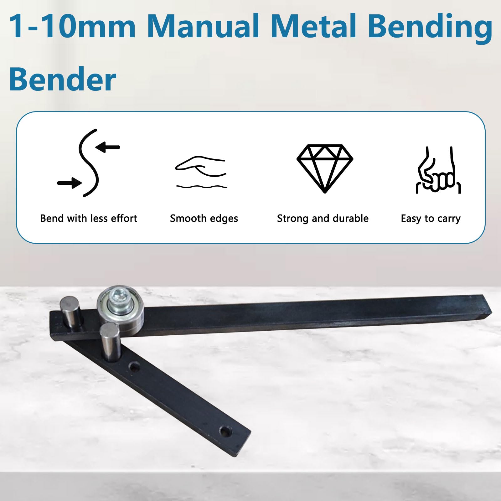 1-10mm Mini Stangenbieger, Manueller Metallbieger, Kleiner Manueller Bewehrungsstahlbieger, Biegehaken-Formwerkzeug, Mini-Universalbieger, kreative Handwerkzeuge für Heimwerker