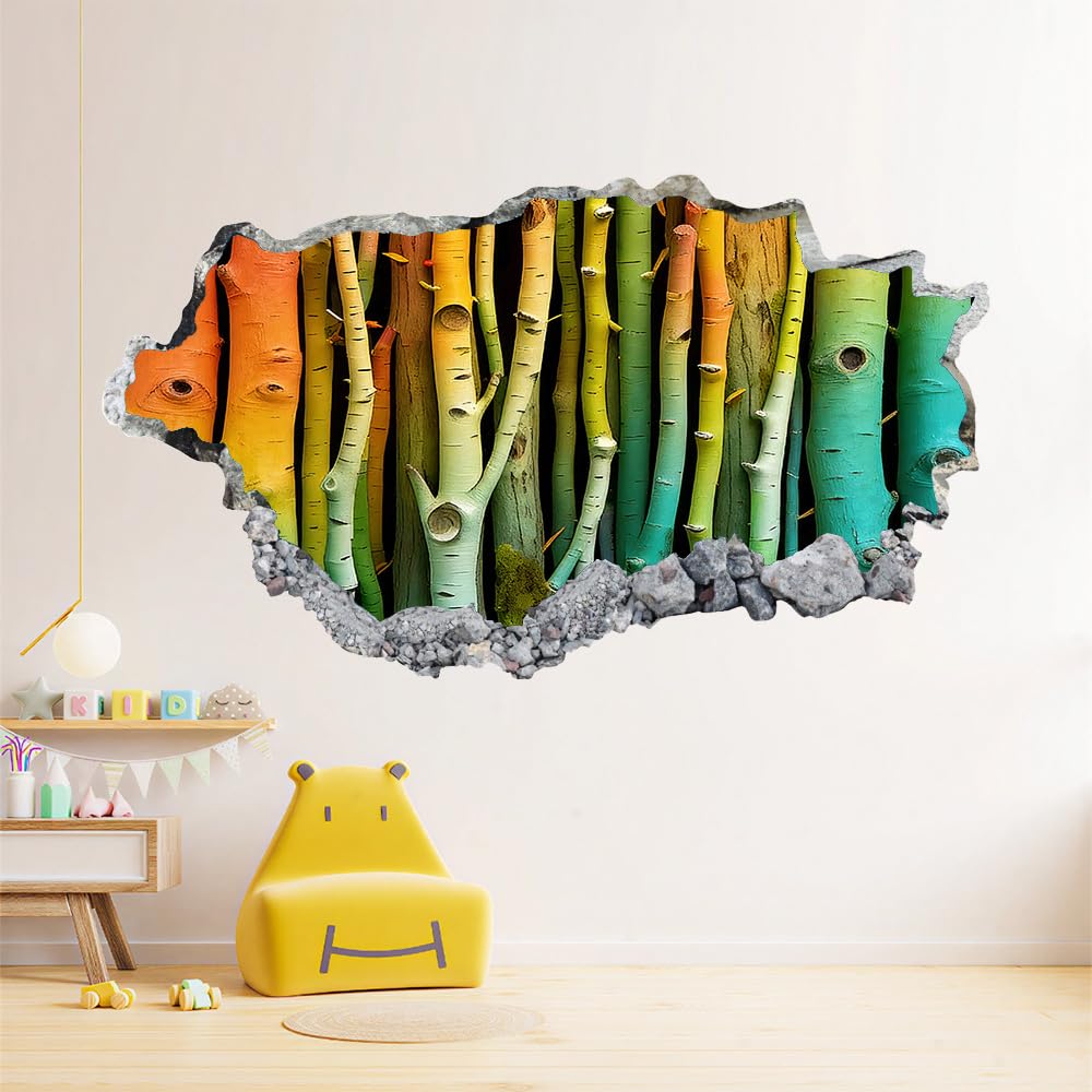 3D Wandaufkleber, Baum Durchbruch Wandtattoos Deko Wand Selbstklebend Farbe, Wand Aufkleber Wanddurchbruch Wandsticker für Zuhause, Badezimmer, Schlafzimmer, Wohnzimmer