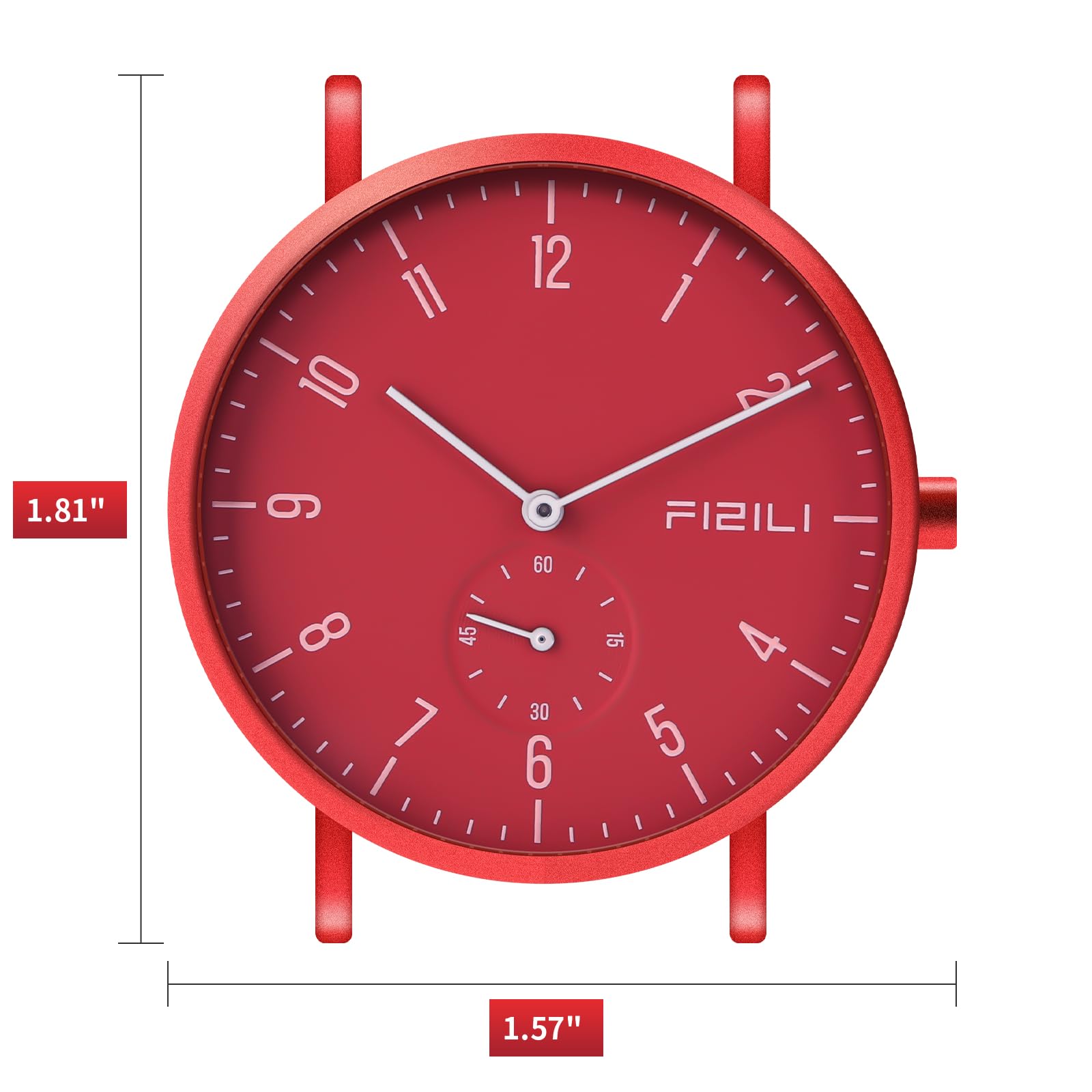 Orologio da polso da uomo, ultra sottile, minimalista, impermeabile, alla moda, per uomo o donna, con cinturino in silicone, 1100, rosso e bianco