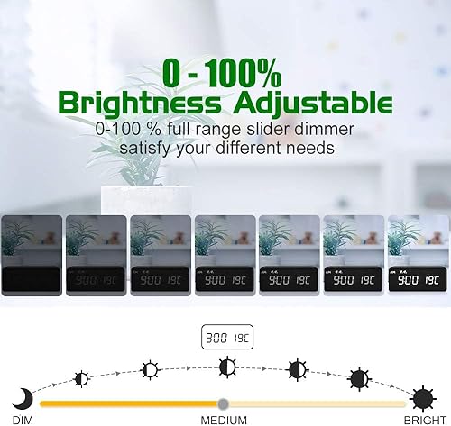 Miniatura 2 de MOSITO Reloj despertador digital de madera con carga inalámbrica, 0-100% atenuador, alarma doble, modo día de semanafin de semana, repetición,