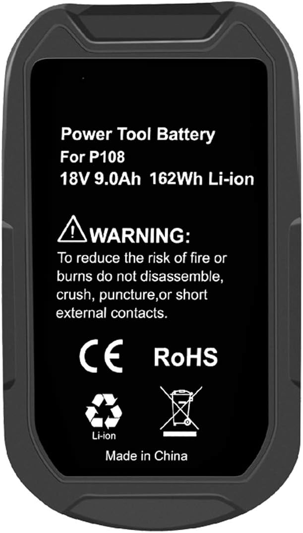 Get Discount 70% Price Upgraded 9000mAh 18V P108 Replacement Battery Compatible with Ryobi 18V Lithium Battery P107 P109 P102 P103 P104 P105 P122 P190 Ryobi ONE+ 18V Cordless Power Tools