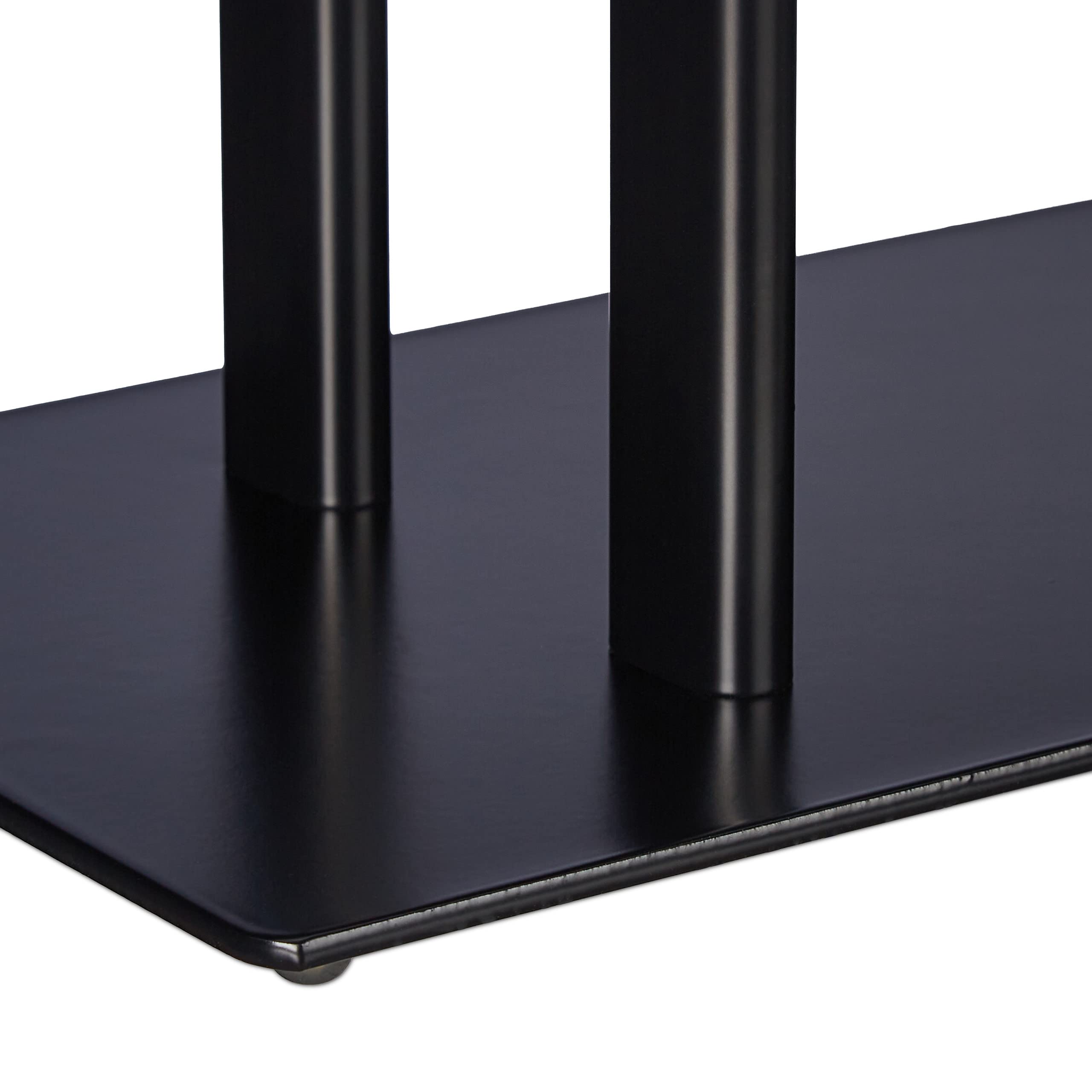 Relaxdays Piantana Portasciugamani da Terra, 2 Bracci, HLP: 87,5 x 51 x 20 cm, Portasalviette Bagno, in Acciaio, Nero