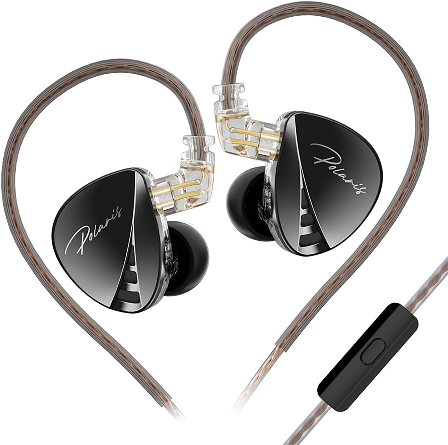CCA Polaris 4 Tone Adjustable in Ear Monitor Headphones, High-Sensitivity Dual-Cavity Dynamic Driver IEM Earphones, HiFi Stereo Gaming Earbuds with 2pin Detachable Cable