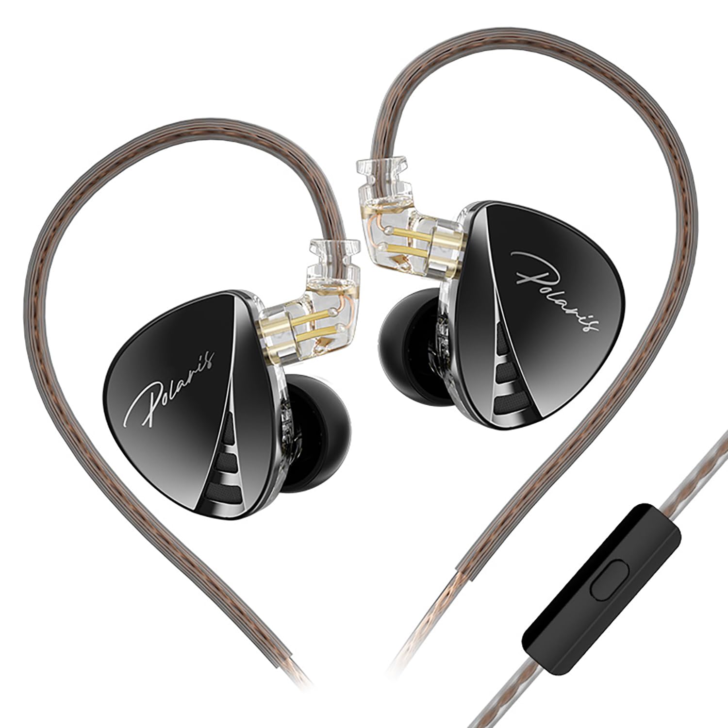 CCA Polaris 4 Tone Adjustable in Ear Monitor Headphones, Dynamic Dual Driver IEM Earphones, HiFi Stereo Gaming Earbuds with 2pin Detachable Cable