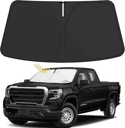 Parasol para parabrisas de automóvil Motomate personalizado para GMC Sierra 1500 2500 3500, 2023 2022 2021 2020 2019 4 capas de revestimiento nano