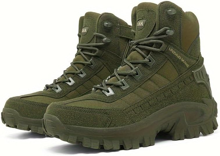 High-Top Hiking Boots for Adventures Men's High-Top Hiking Boots - Durable, Non-Slip, Lace-Up for Outdoor Adventures & Sports