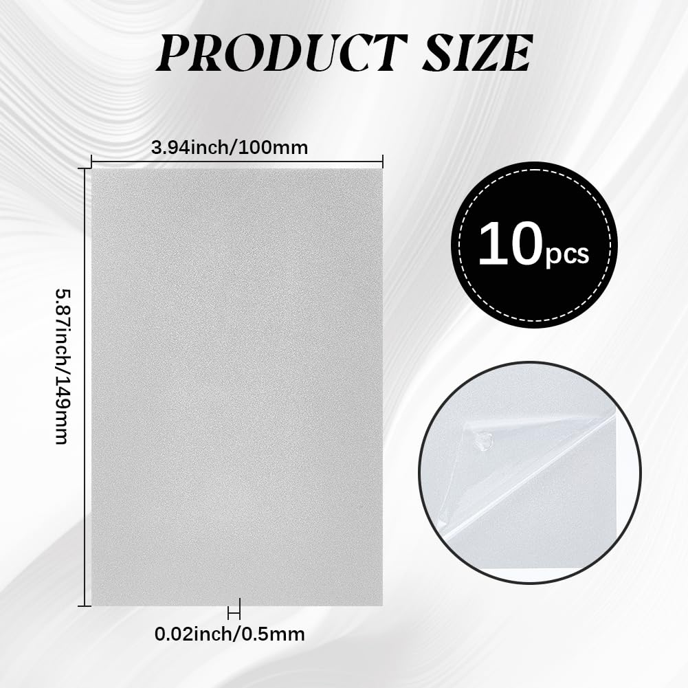 SOFPLATE 1 Box 10Pcs 4x6in Sublimation Blanks Products Sublimation Aluminum Blank 0.5mm Thickness Metal Wall Photos Frame Silver Rectangle Photo Sign for Party Bedroom Office DIY Printing Art Decor