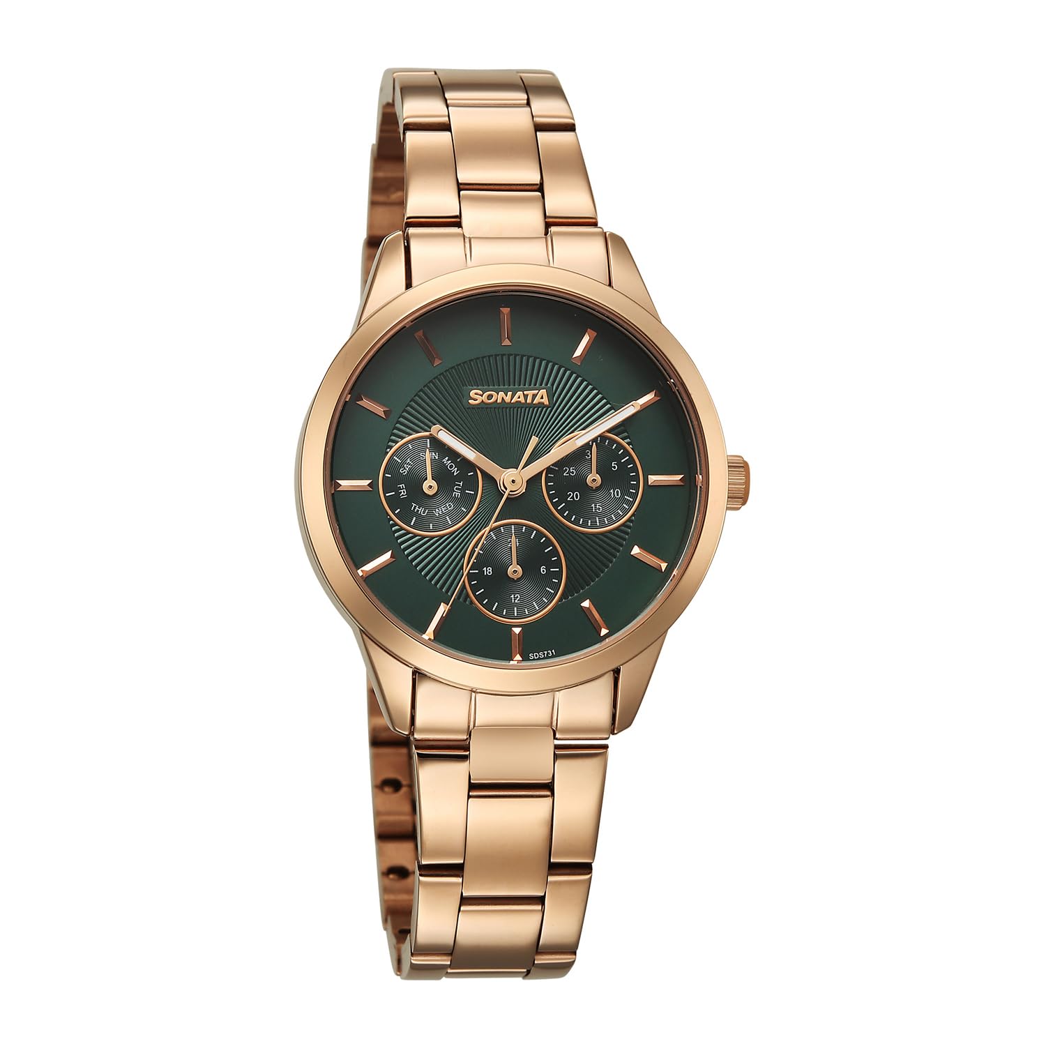 Sonata Festive 2.0 Quartz Green Round Dial Women's Watch | Stainless Steel Strap Material | Watches for Women Analog - 87113WM01-picture-45