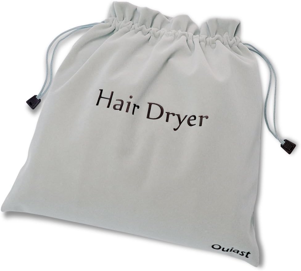 Velvet Bag, Extra Big Size 13.5×13.5 inch Hair Dryer Bag, Luxury Drawstring Storage Bag for Hair Dryer, Curling Iron and Hair Straightener(Gray)