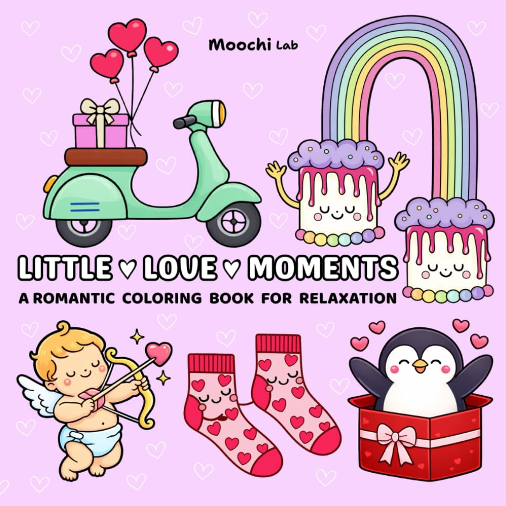 Little Love Moments: A Girl Cozy Hygge-Inspired Bold & Easy Coloring Book for Relaxation