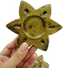 Portavelas de té de cerámica hecho a mano en forma de estrella, decoración celestial artesanal para el hogar (Verde) 1