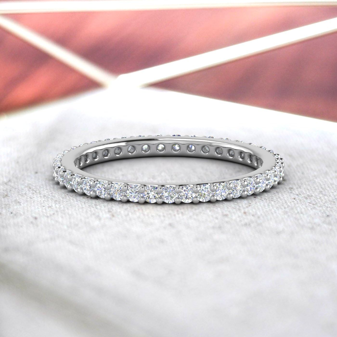 0.28 to 0.36 Carat Diamond Eternity Wedding Band in 10K Gold