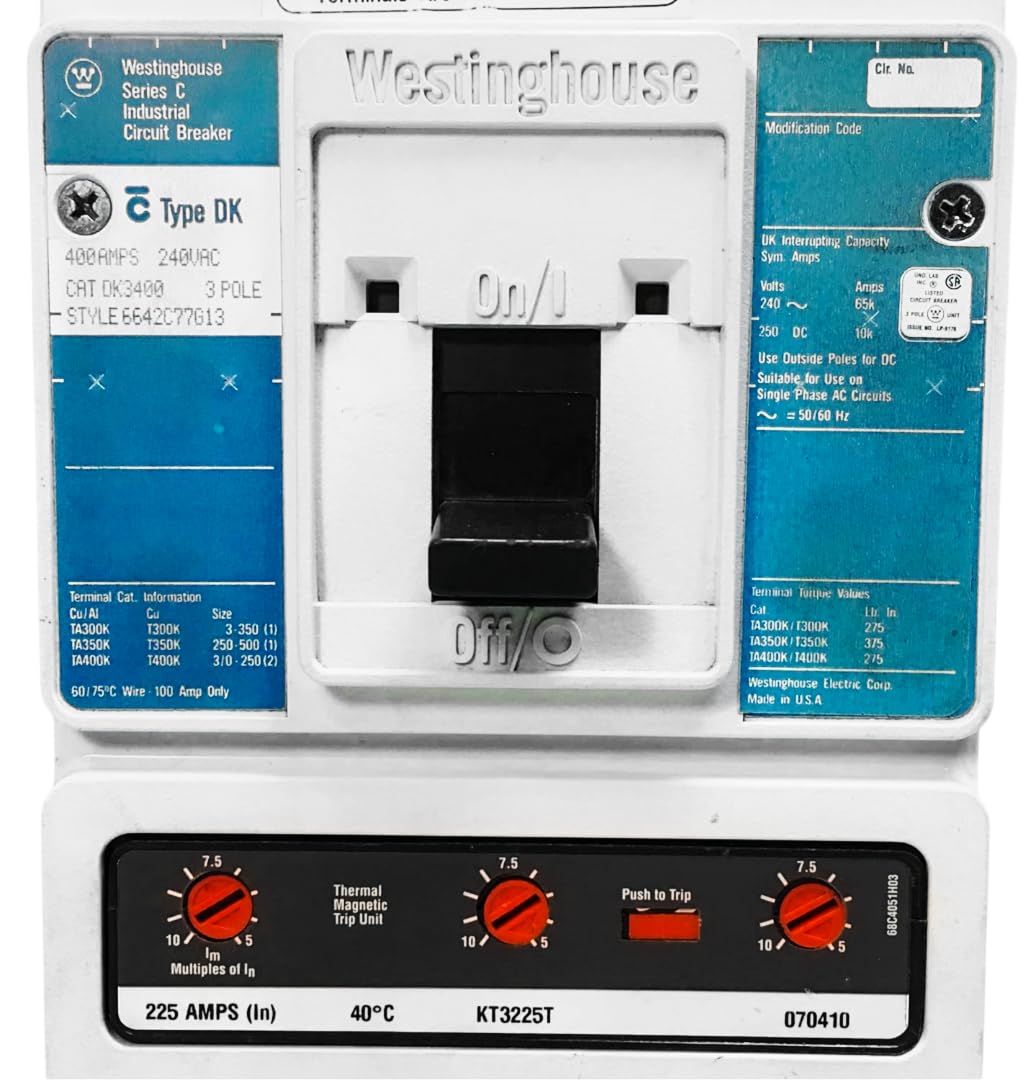 CH Cutler-Hammer DK3400W 400 Amp Glossy Breaker 400A KT3400T Westinghouse DK3400