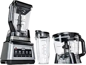 NINJA LIQUIDIFICADOR 1200 W, 5 Funções para Smoothies, Picar, Massa e Mais com Auto IQ, Jarra 2,2L, Jarra de Processador de 2L e 1 Copo para Levar, Preto