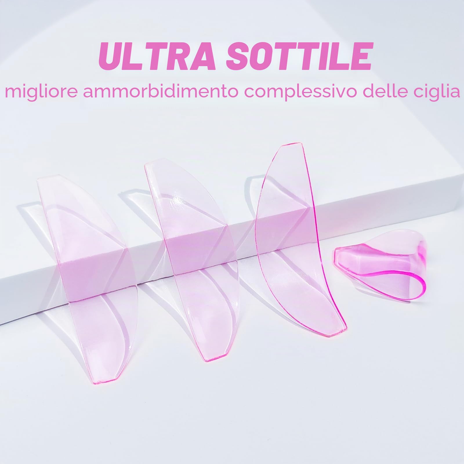 Bigodini Laminazione Ciglia, Bigodino per Ciglia Perm Pad, Solo per la Fase di Perm n. 1, Ultra Sottile e Appiccicosa, Molteplici Usi per il Salone (Rosa)