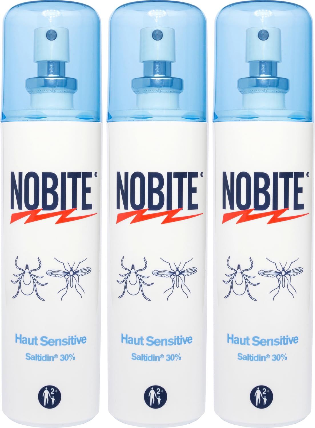 NOBITE Pelle Sensibile 3x100ml – Spray Antizanzare Bambini Icaridina 30%